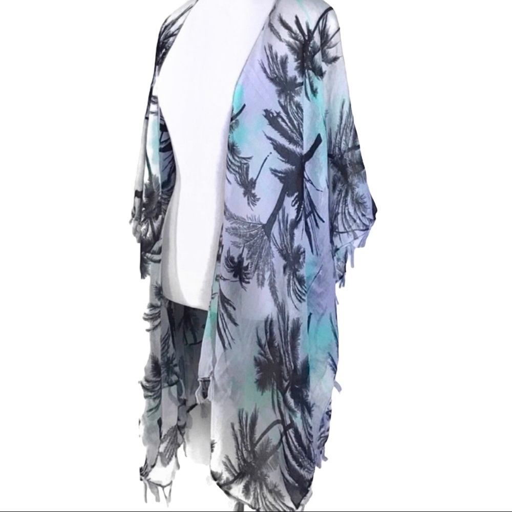 Palm Tree Kimono Coverup - Picture 3 of 4